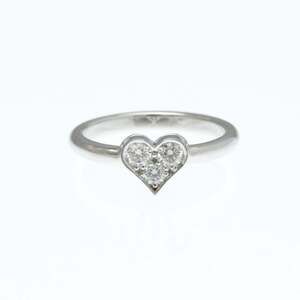 TIFFANY Silver Diamond Heart Ring